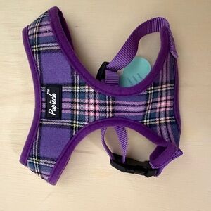NWT Puptech Purple Plaid Pet Harness. Size Medium